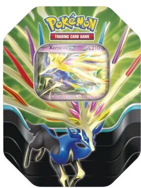Pokemon TCG Xerneas EX Tin With 4 Booster Packs & Code & 1 Foil Promo card